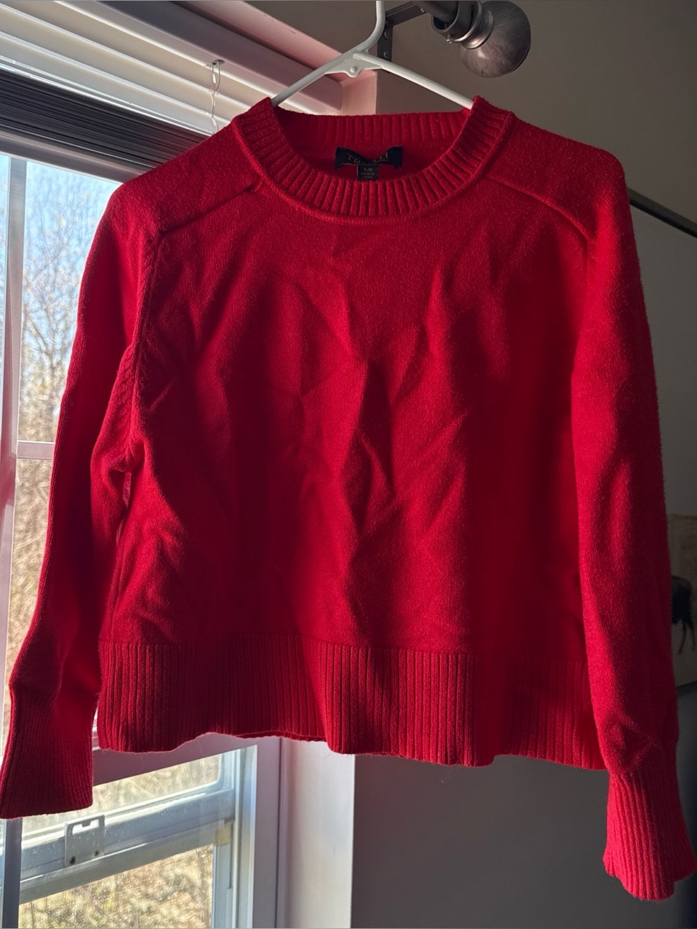 Women's Red Scoop Neck Cozy Knit Sweater